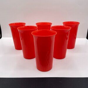 Set of 6 Stanley Home Products Orange Plastic Tumblers Cups Vintage 8oz Cups